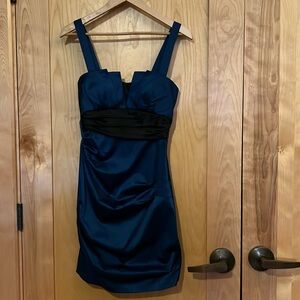 Blue Black Cocktail Dress Sz Small